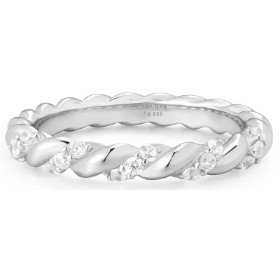 ANIA HAIE SILVER SPARKLE TWISTED RING R075-01H