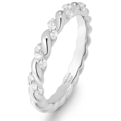 ANIA HAIE SILVER SPARKLE TWISTED RING R075-01H