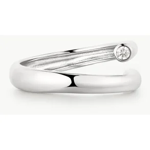 ANIA HAIE SILVER SPIRAL BEZEL-END ADJUSTABLE RING R076-02H