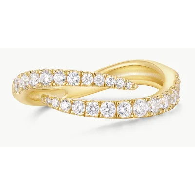 ANIA HAIE GOLD SPIRAL PAVE ADJUSTABLE RING R079-01G