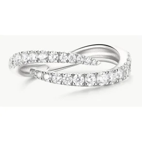 ANIA HAIE SILVER SPIRAL PAVE ADJUSTABLE RING R079-01H
