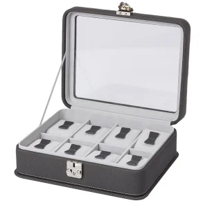 SKRIN FOR 8 UR SORT/GR 32534-VINDU I LOKKET