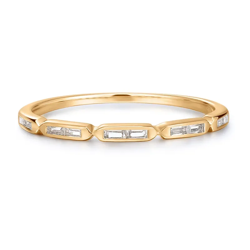ANIA HAIE 14 KT RING BAGUETTE WHITE SAPPHIRE RAU009-03YG