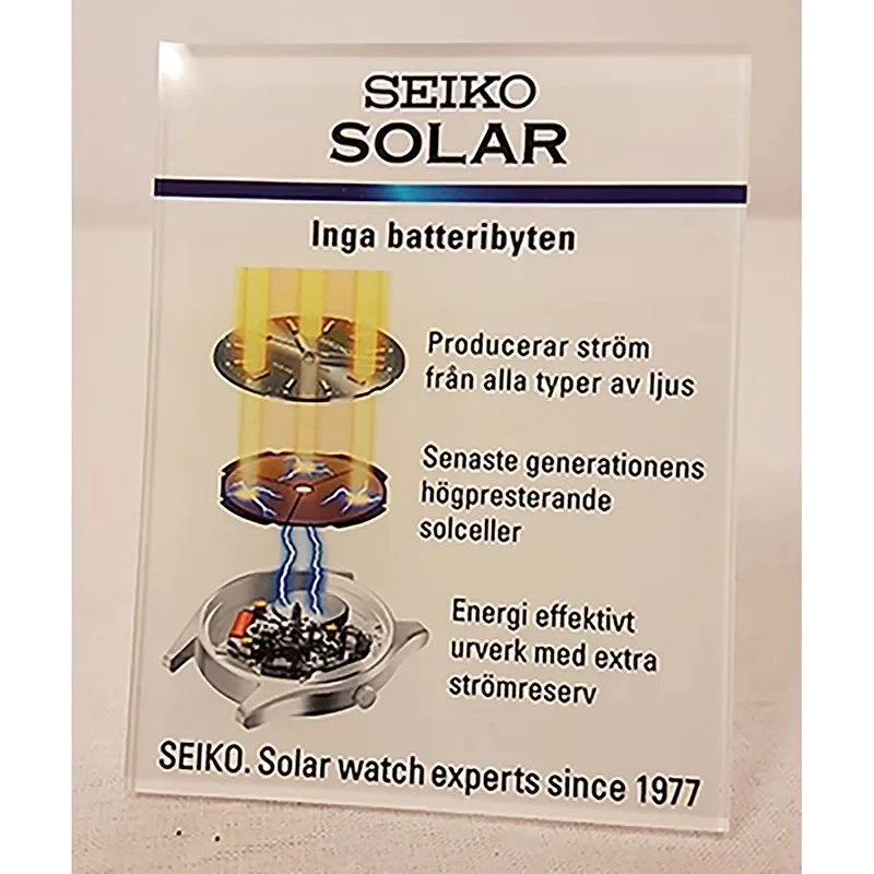 SEIKO SOLAR PLAQUE W70XH90XD40MM SVENSK